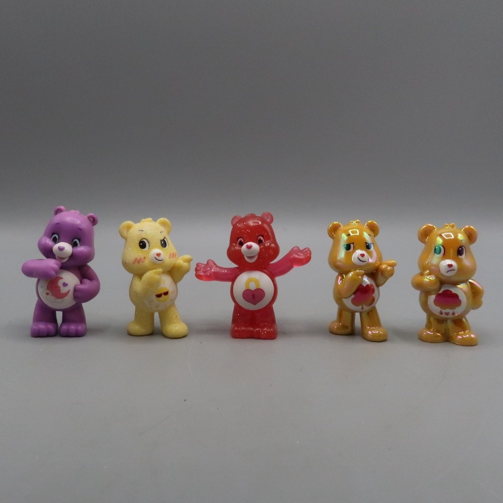 Care Bears Figures Lot of 3 Just Play 2" Hard Plastic Metallic‎ Toy TCFC Blind